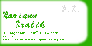 mariann kralik business card